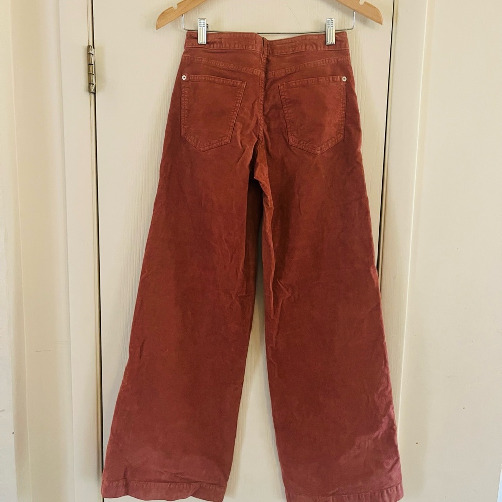 Pilcro wide leg Farmcore Town & Country Boho western mid rise corduroy chinos 25 - Picture 6 of 11